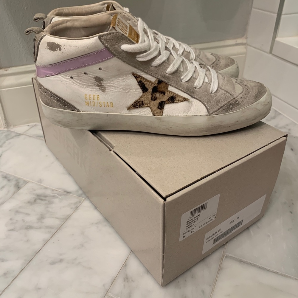 Golden Goose Mid Star leather and suede sneakers